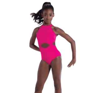 High-Neck Cutout Waist Leotard
